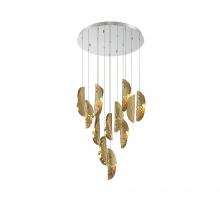 Lib & Co. US 10164-020-01 - Sorrento, 12 Light round LED Chandelier, Copper, Chrome Canopy