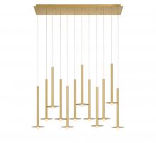 Lib & Co. US 12107-07 - Piatto, 12 Light Linear LED Chandelier, Plated Brushed Gold