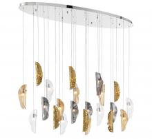Lib & Co. US 12220-024-01 - Sorrento, 22 Light Oval LED Chandelier, Mixed With Copper Leaf,Chrome Canopy