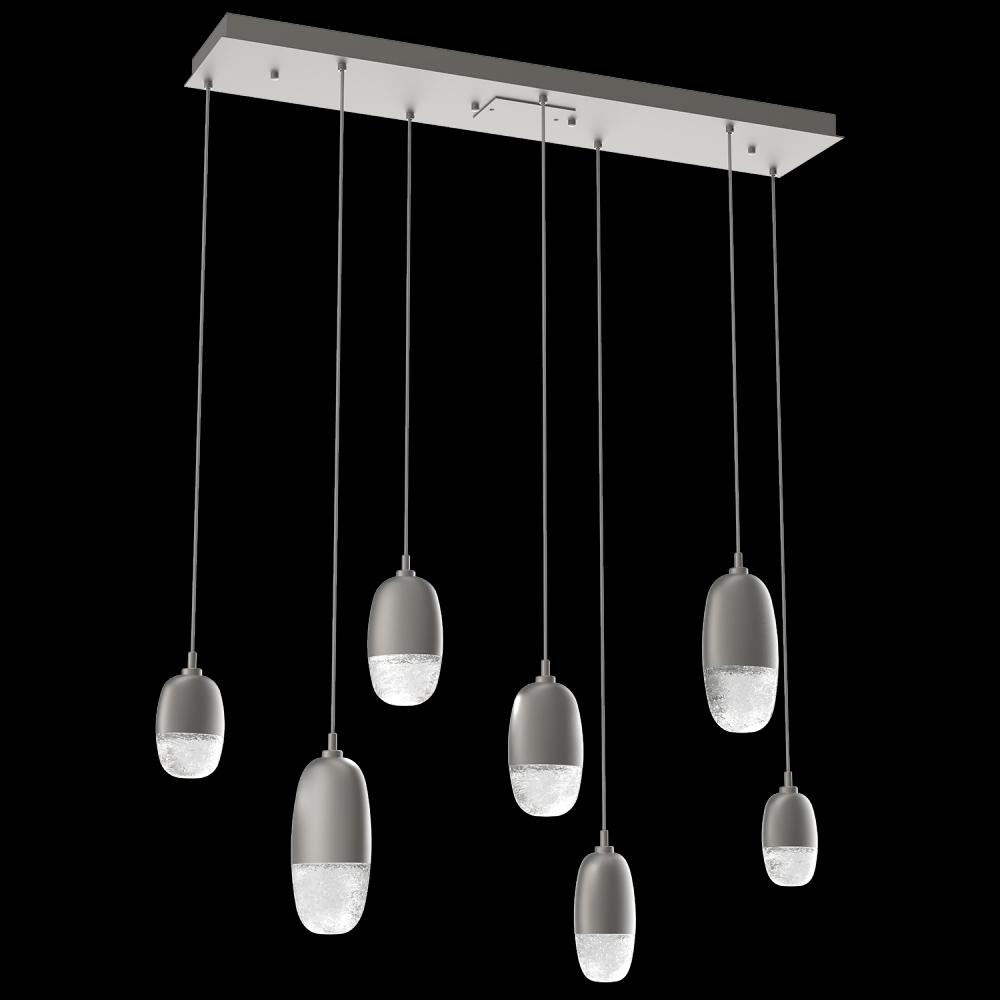 Pebble 7 Linear Multiport S/M/L Glass-Heritage Brass-Pebble Clear