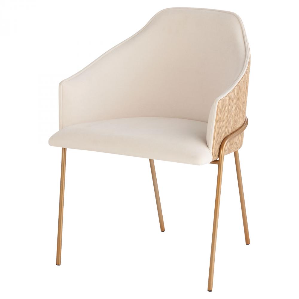 Menfis Dining Chair Light Tan Velour Rattan