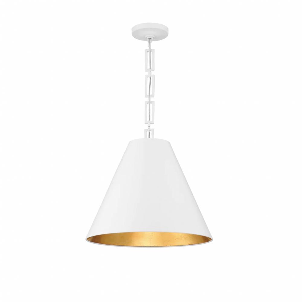 Brian Patrick Flynn Alston 3 Light Matte White + Antique Gold Pendant