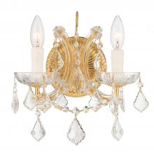 Crystorama 4472-GD-CL-S - Maria Theresa 2 Light Swarovski Strass Crystal Gold Sconce