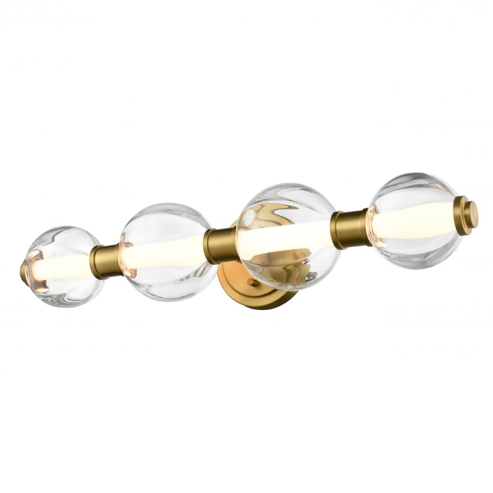 GLIMMER 24" VANITY/SCONCE, BR W/PUMPKIN