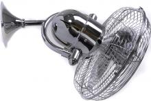 Matthews Fan Company KC-CR - Kaye 90° oscillating 3-speed ceiling or wall fan in polished chrome finish.
