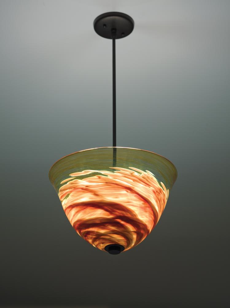 Agua Viva-7x17-Pendant-Incandescent-Amber-41" OA Drop-BZ Hardware
