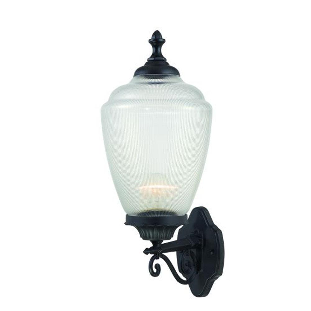 Acorn Collection Wall-Mount 1-Light Outdoor Matte Black Light Fixture