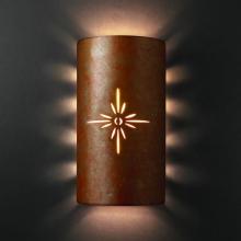 Justice Design Group CER-9015W-PATR-LED1-1000 - Sun Dagger Large Cylinder - Open Top & Bottom (Outdoor) - LED