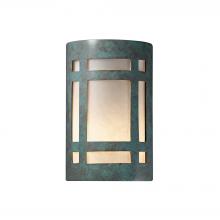 Justice Design Group CER-5480W-PATV-LED1-1000 - Small ADA Craftsman Window - Closed Top (Outdoor) - LED