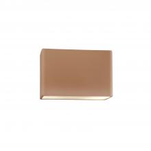 Justice Design Group CER-5640-ADOB-LED1-1000 - Small ADA Wide Rectangle LED Wall Sconce - Closed Top