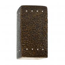Justice Design Group CER-0925W-HMBR-LED1-1000 - Small Rectangle w/ Perfs - Open Top & Bottom (Outdoor)