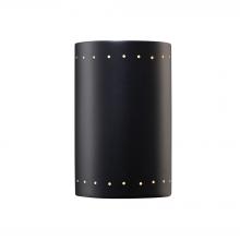 Justice Design Group CER-1290-CRB-LED1-1000 - Large Cylinder w/ Perfs - Closed Top - LED