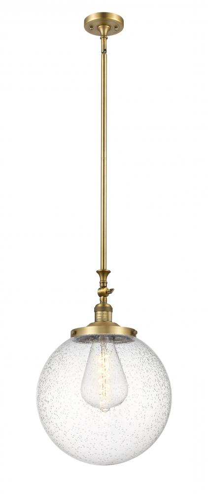 Beacon - 1 Light - 12 inch - Brushed Brass - Stem Hung - Adjustable Mini Pendant