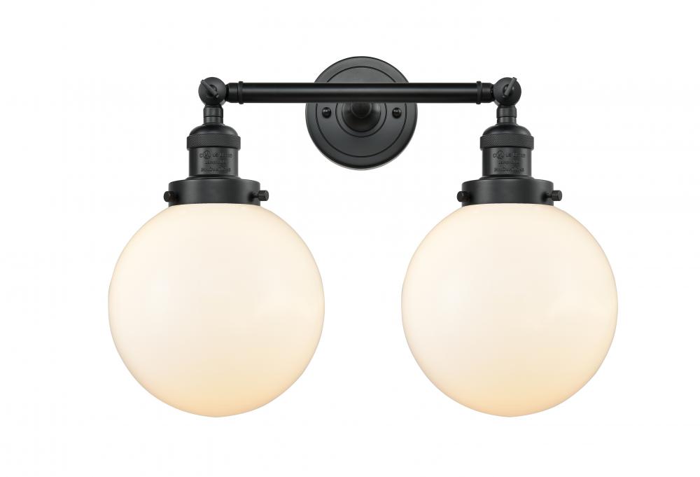 Beacon - 2 Light - 19 inch - Matte Black - Adjustable Bath Vanity Light