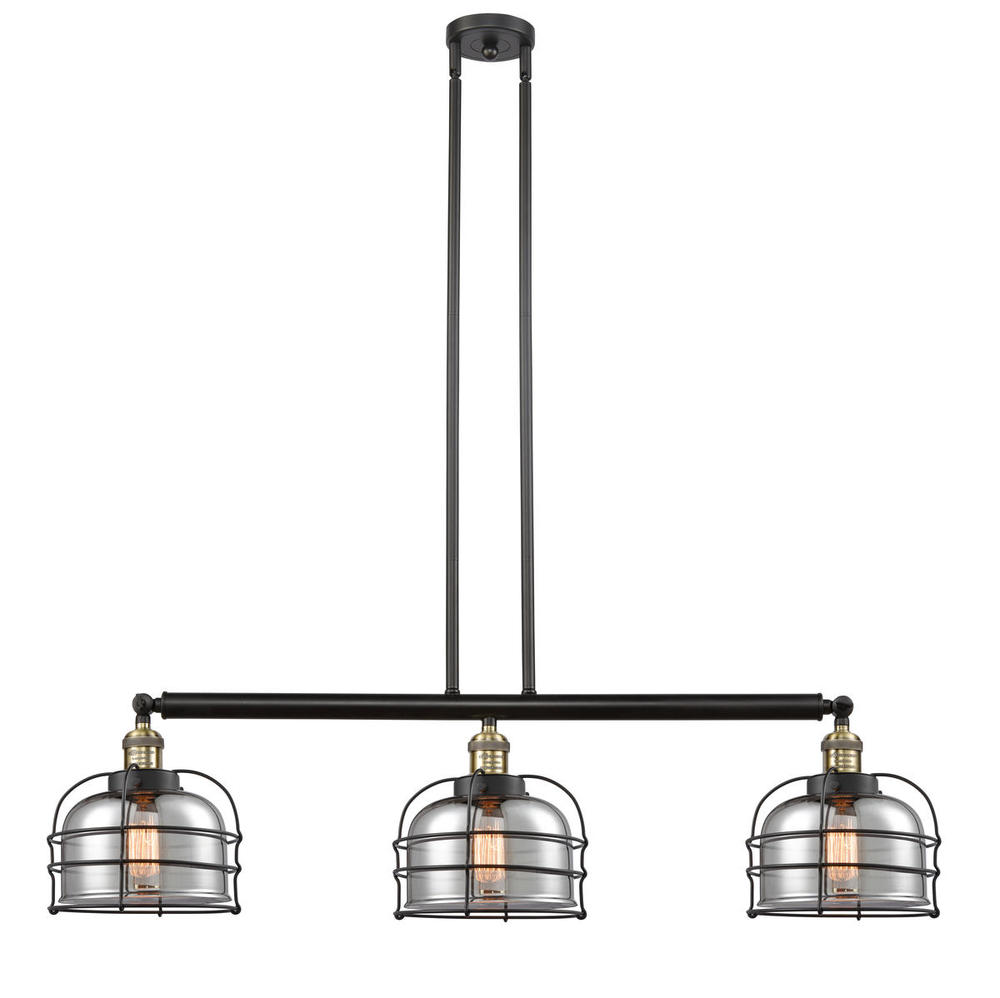 Bell Cage - 3 Light - 42 inch - Black Antique Brass - Stem Hung - Adjustable Island Light