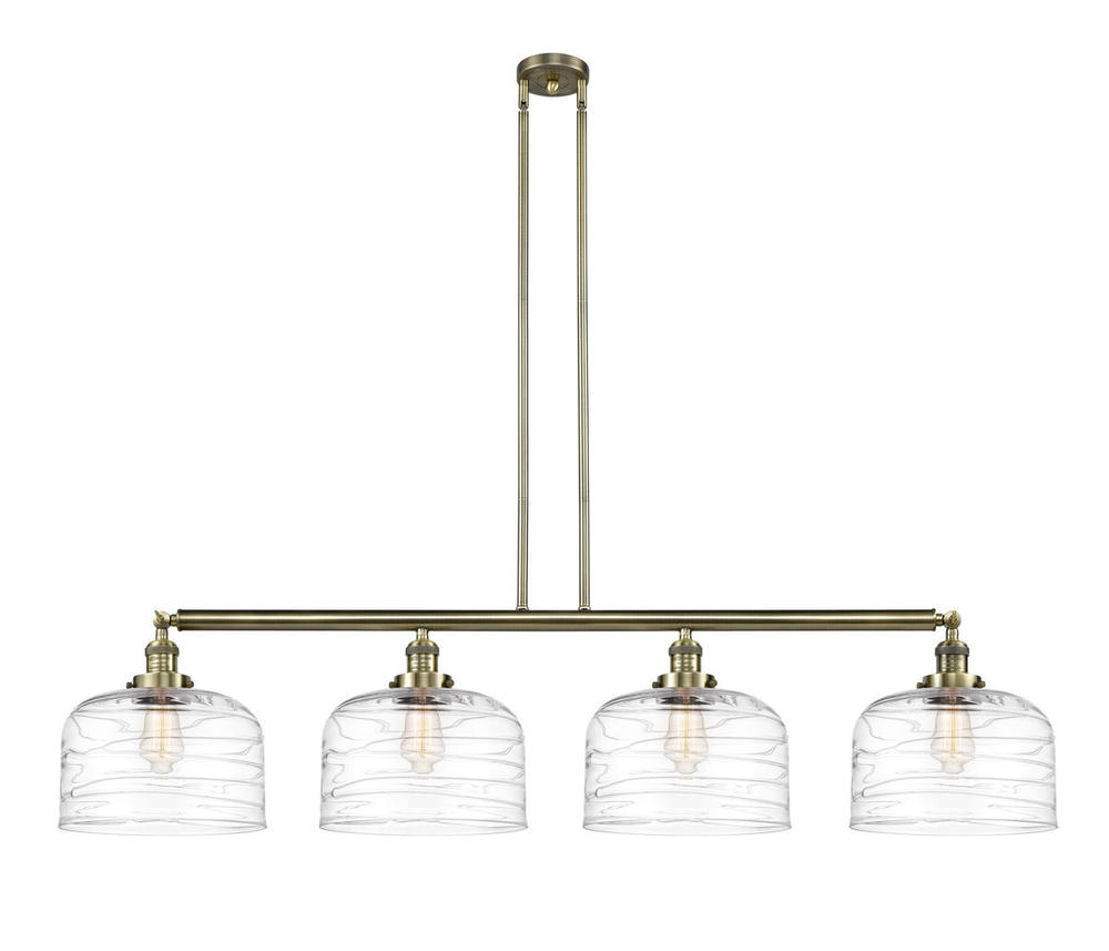 Bell - 4 Light - 54 inch - Antique Brass - Stem Hung - Adjustable Island Light