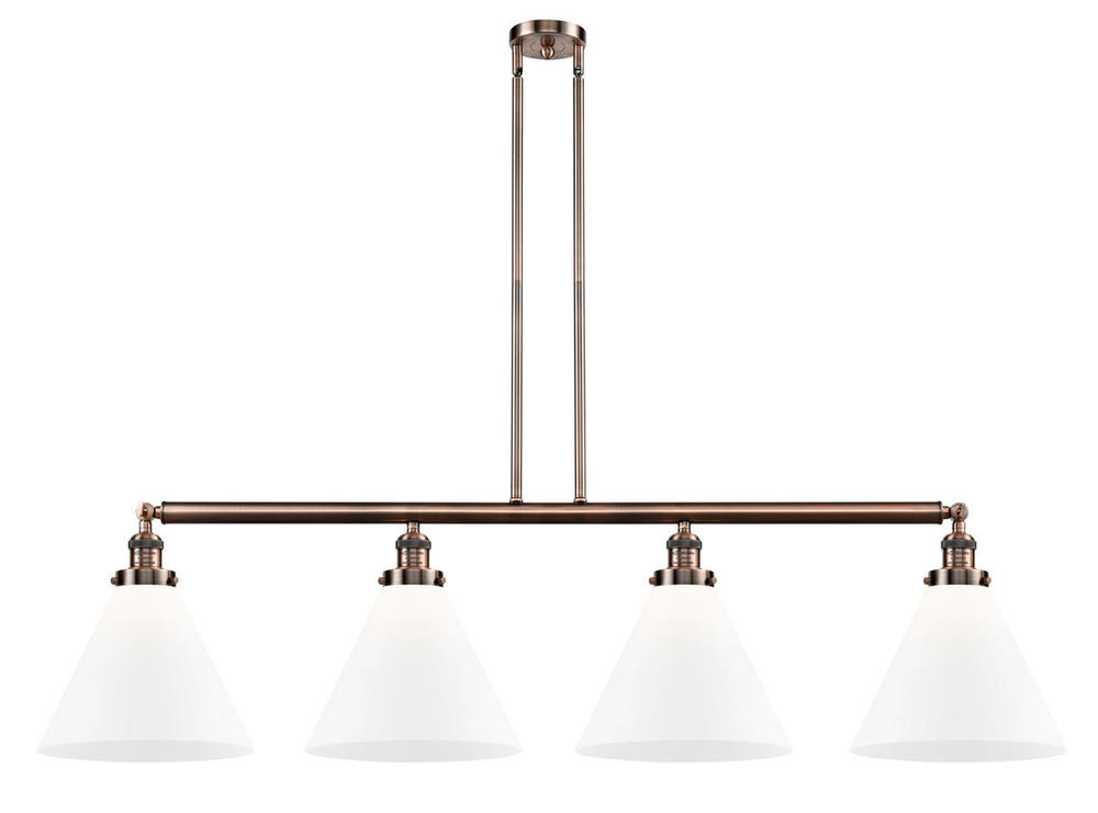 Cone - 4 Light - 56 inch - Antique Copper - Stem Hung - Island Light