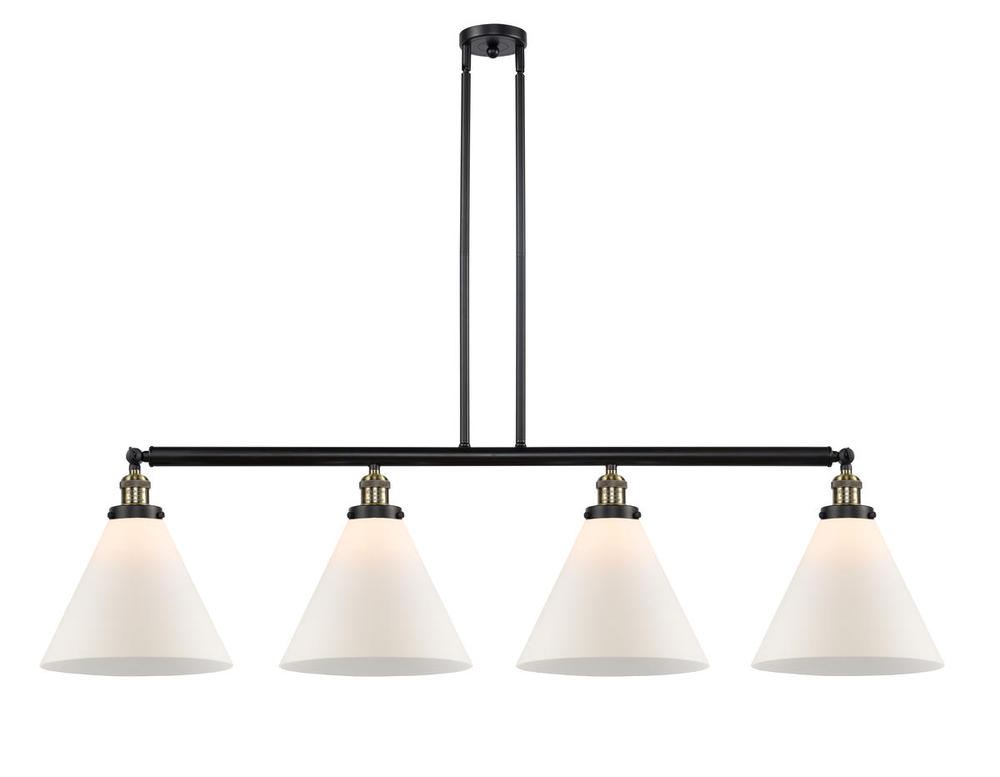Cone - 4 Light - 56 inch - Black Antique Brass - Stem Hung - Adjustable Island Light