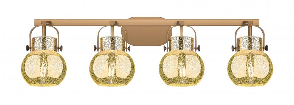 Pilaster II Sphere - 4 Light - 37 inch - Brushed Brass - Bath Vanity Light