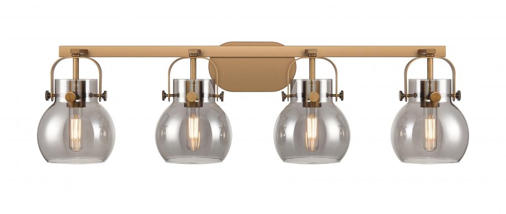 Pilaster II Sphere - 4 Light - 37 inch - Brushed Brass - Bath Vanity Light