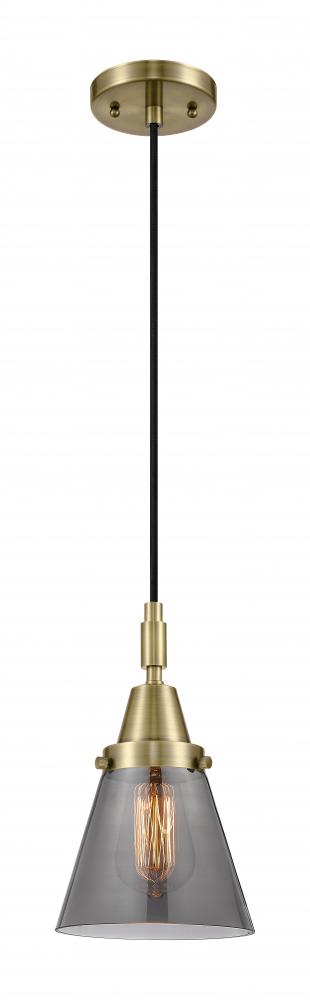 Cone - 1 Light - 6 inch - Antique Brass - Mini Pendant
