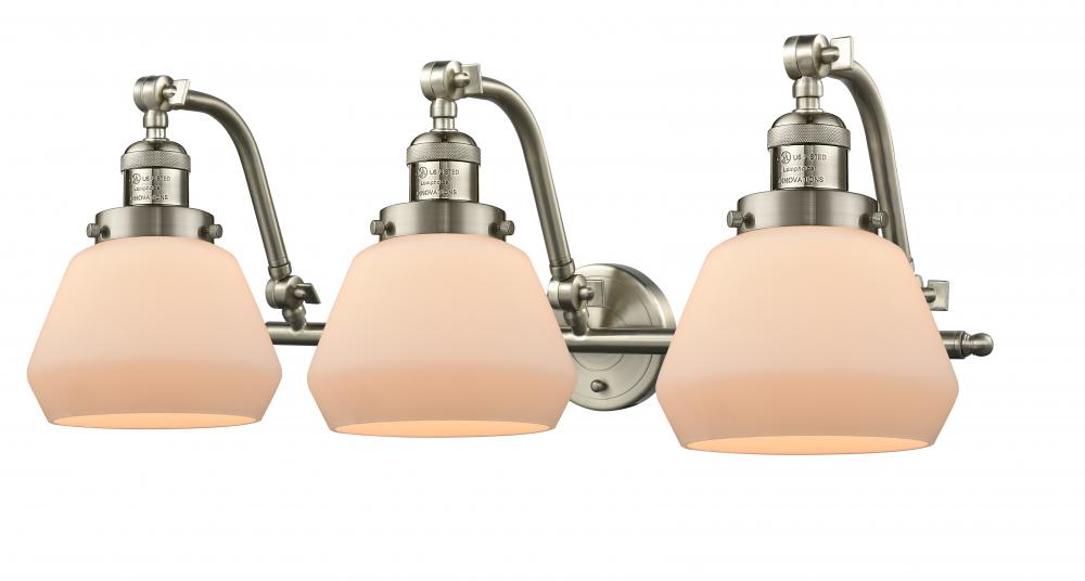 Fulton - 3 Light - 28 inch - Brushed Satin Nickel - Adjustable Bath Vanity Light