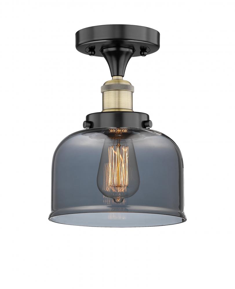 Bell - 1 Light - 8 inch - Black Antique Brass - Semi-Flush Mount