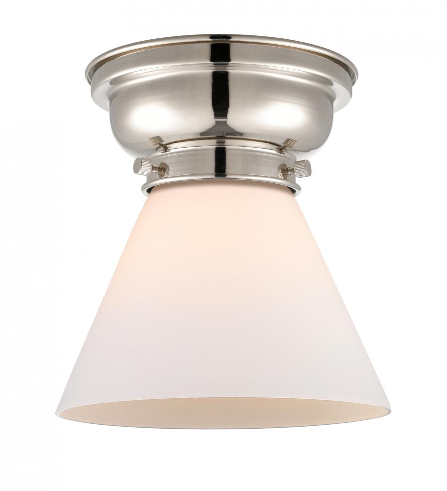 Cone - 1 Light - 8 inch - Polished Nickel - Flush Mount