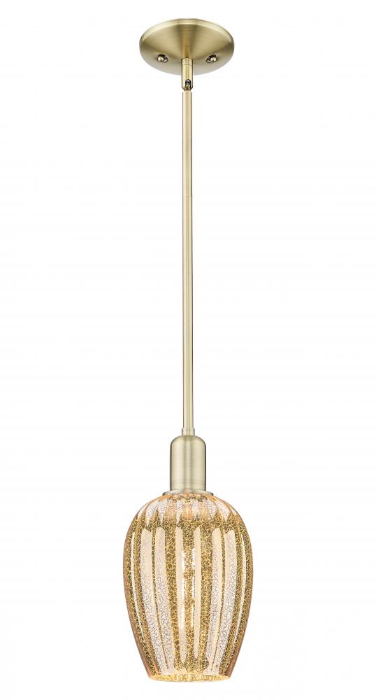 Preston - 1 Light - 6 inch - Antique Brass - Mini Pendant