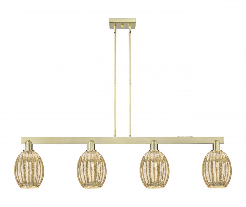 Preston Bulb - 4 Light - 48 inch - Antique Brass - Cord hung - Island Light