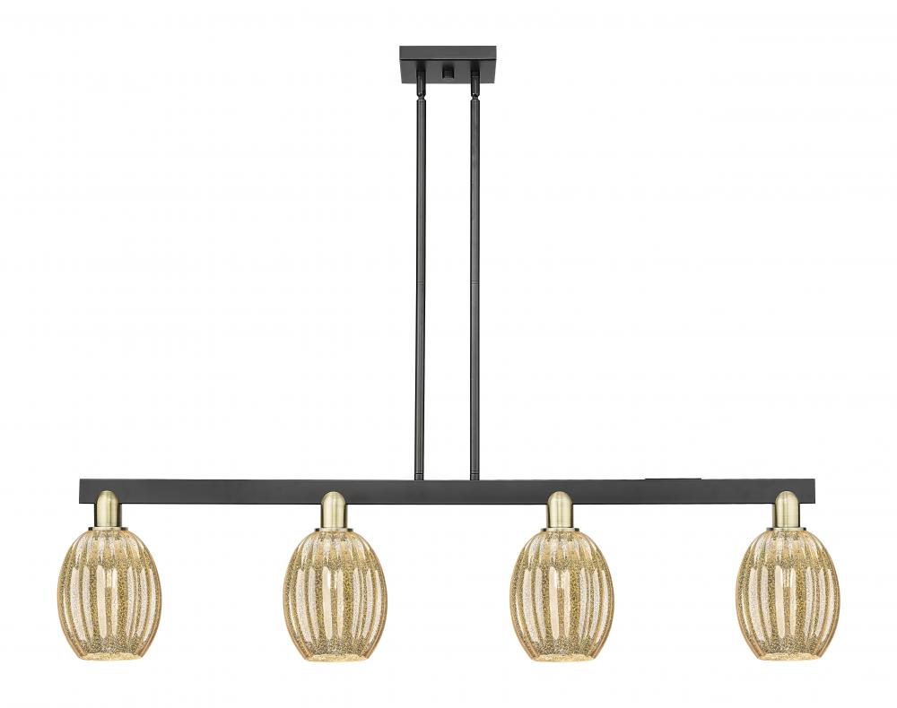 Preston Bulb - 4 Light - 48 inch - Black Antique Brass - Cord hung - Island Light