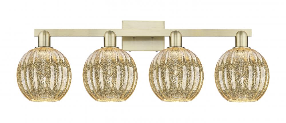 Preston - 4 Light - 36 inch - Antique Brass - Bath Vanity Light