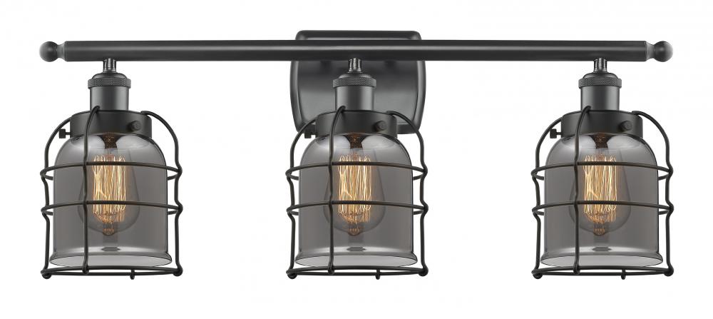 Bell Cage - 3 Light - 26 inch - Matte Black - Bath Vanity Light