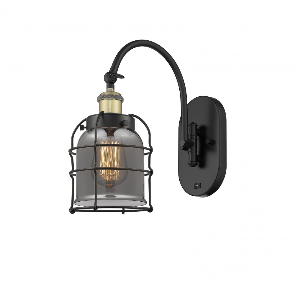 Bell Cage - 1 Light - 6 inch - Black Antique Brass - Adjustable Swing Arm
