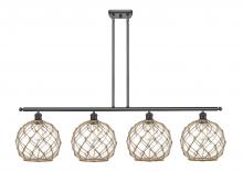 Innovations Lighting 516-4I-BK-G122-10RB-LED - Farmhouse Rope - 4 Light - 48 inch - Matte Black - Cord hung - Island Light