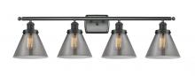 Innovations Lighting 916-4W-BK-G43-LED - Cone - 4 Light - 38 inch - Matte Black - Bath Vanity Light