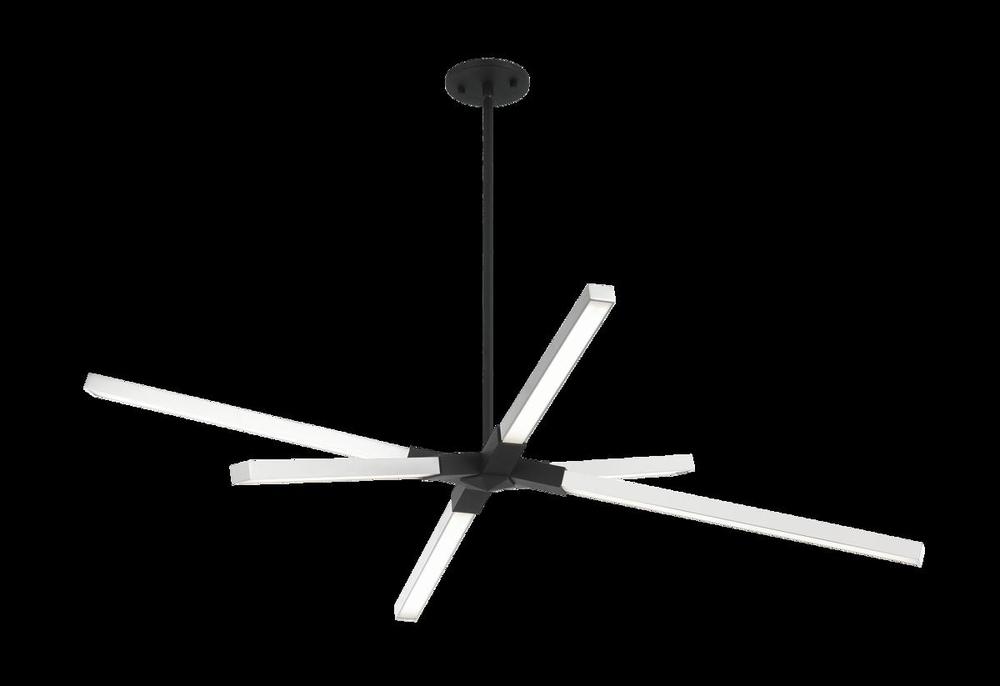 Asterisk Matte Black + Chrome Pendant