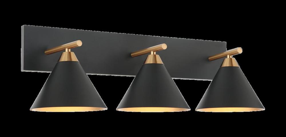 Bliss Aged Gold Brass + Matte Black Wall Sconce