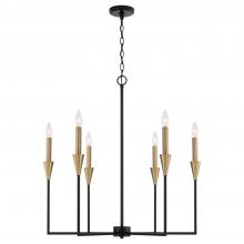 Capital Lighting 451961AB - 6-Light Chandelier in Black and Aged Brass with Interchangeable White or Aged Brass Candle Sleeves