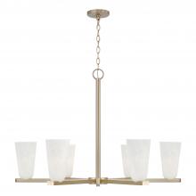 Capital Lighting 456961MA-556 - 6-Light Chandelier in Matte Brass with Faux Alabaster Glass