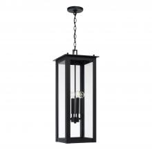 Capital Lighting 934644BK - 4-Light Outdoor Rectangular Hanging Lantern in Black with Clear Glass
