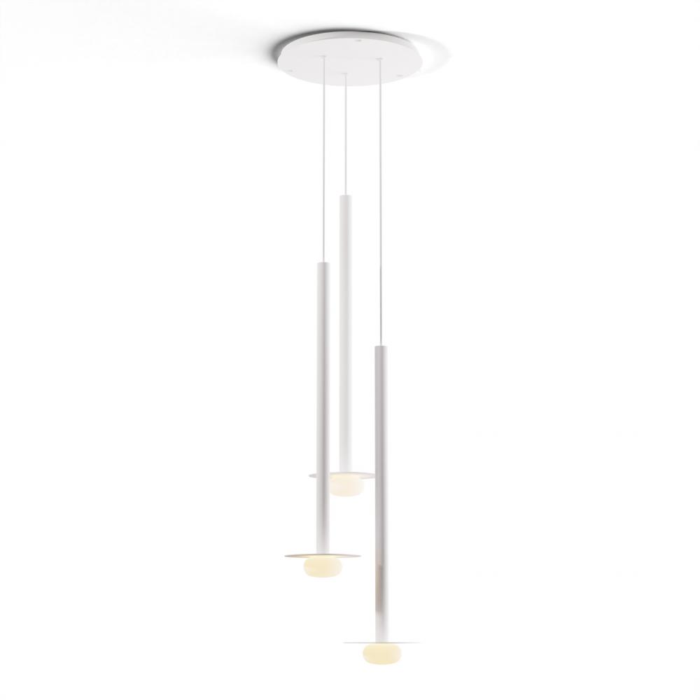 Combi Pendant 36" Circular 3 Combo Matte White with Matte White Canopy