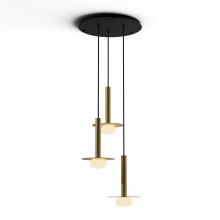 Koncept Inc CMP-C3-S-12-BRS+MBRS9+GLB - Combi Pendant 12" Circular 3 Combo Brass with Matte Black Canopy