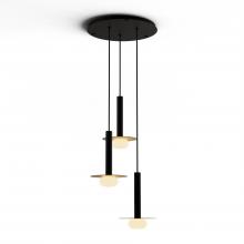 Koncept Inc CMP-C3-S-12-MTB+MBRS9+GLB - Combi Pendant 12" Circular 3 Combo Matte Black with Matte Black Canopy