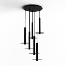 Koncept Inc CMP-C6-S-16-MTB+GDGY9 - Combi Pendant 16" Circular 6 Combo Matte Black with Matte Black Canopy