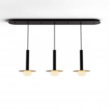 Koncept Inc CMP-L3-S-12-MTB+MBRS9+GLB - Combi Pendant 12" Linear 3 Combo Matte Black with Matte Black Canopy