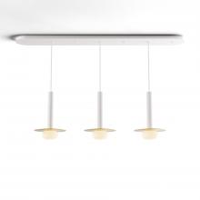 Koncept Inc CMP-L3-S-12-MWT+MBRS9+GLB - Combi Pendant 12" Linear 3 Combo Matte White with Matte White Canopy