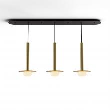 Koncept Inc CMP-L3-S-16-BRS+MBRS9+GLB - Combi Pendant 16" Linear 3 Combo Brass with Matte Black Canopy