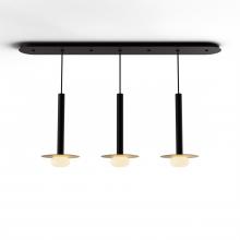 Koncept Inc CMP-L3-S-16-MTB+MBRS9+GLB - Combi Pendant 16" Linear 3 Combo Matte Black with Matte Black Canopy