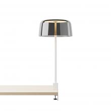 Koncept Inc YUC-SW-MWT-2CF+SDGY - Yurei Co-Working Lamp (Matte White) Edge Clamp with 14" Acrylic Shade, Dark Gray